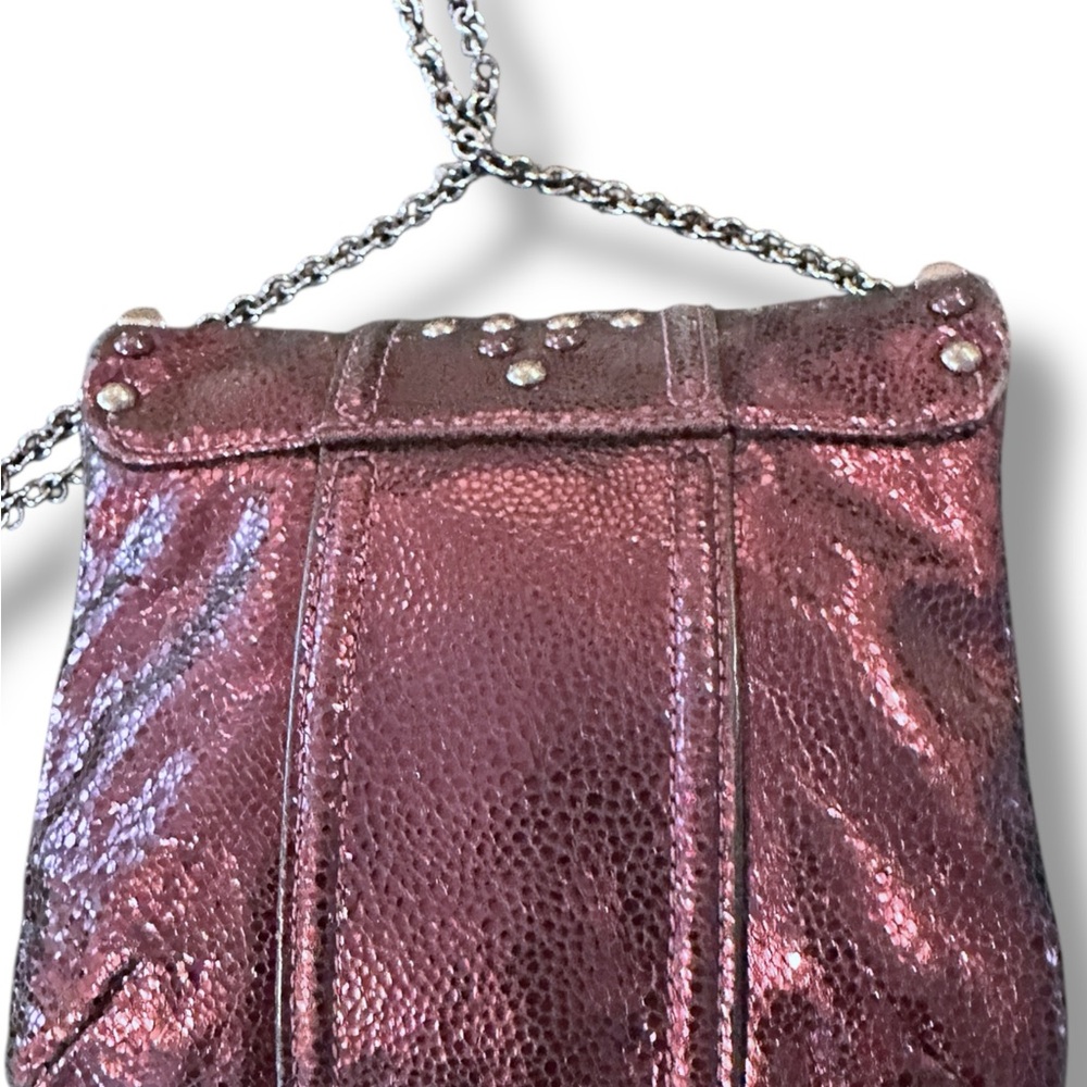 Coach Kristin Studded Convertible Crossbody MINI Bag Metallic Purple Boysenberry - Picture 6 of 12